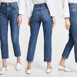 Agolde Riley High Rise Straight Crop Jeans 23”